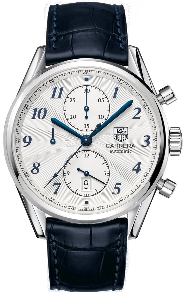 CARRERA CALIBRE 16 HERITAGE CHRONOGRAPH AUTOMATIC 41MM STEEL WHITE ALLIGATOR