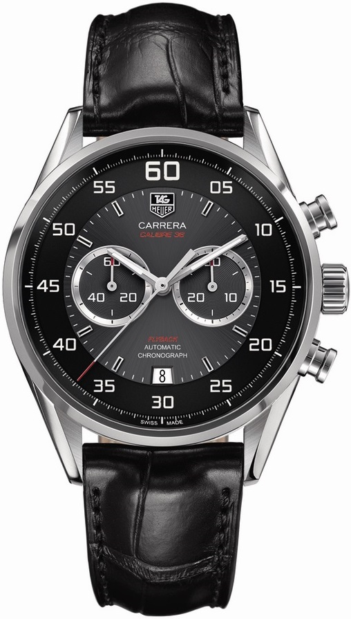 CARRERA CALIBRE 36 FLYBACK CHRONOGRAPH AUTOMATIC 43MM STEEL BLACK ALLIGATOR