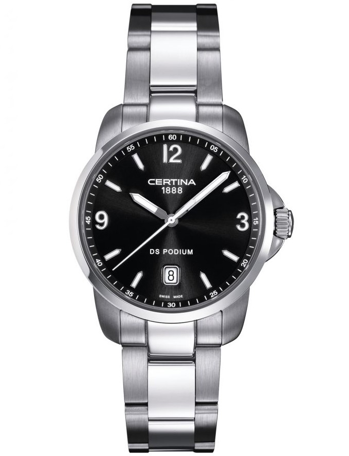 DS PODIUM 3 TANG BUCKLENDS QUARTZ 38MM STEEL BLACK STEEL
