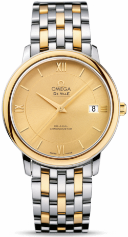 DE VILLE PRESTIGE CO AXIAL AUTOMATIC 36,8MM STEEL CHAMPAGNE STEEL & GOLD