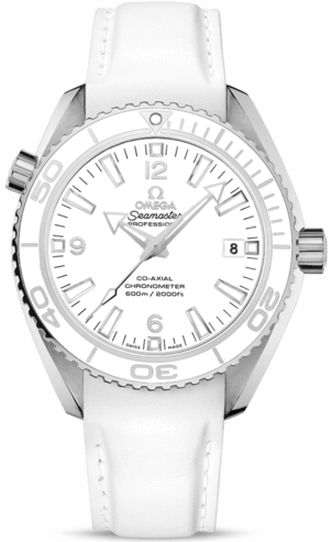 SEAMASTER PLANET OCEAN 600M CO AXIAL  AUTOMATIC 42MM STEEL WHITE RUBBER