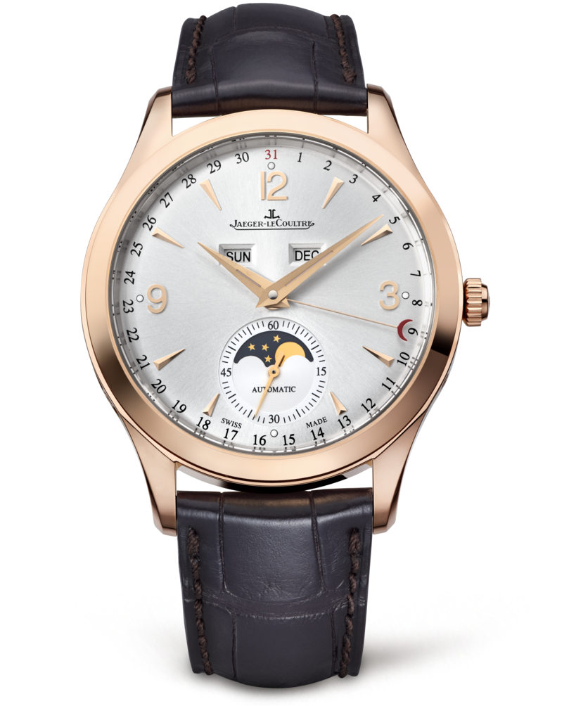 MASTER CONTROL CALENDAR AUTOMATIC 39MM ROSE GOLD SILVER ALLIGATOR