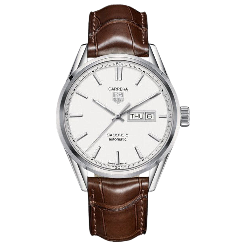 CARRERA CALIBRE 5 DAY DATE AUTOMATIC 41MM STEEL SILVER ALLIGATOR