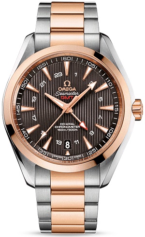 SEAMASTER AQUA TERRA 150M GMT CO AXIAL AUTOMATIC 43MM STEEL GREY STEEL & ROSE GOLD