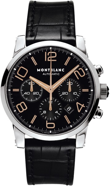 TIMEWALKER CHRONO AUTOMATIC 43MM STEEL BLACK ALLIGATOR