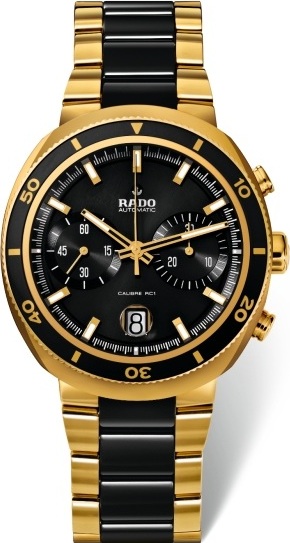 D STAR 200 BLACK/GOLDEN CHRONO QUARTZ 44MM CERAMIC / PVD BLACK CERAMIC & PVD