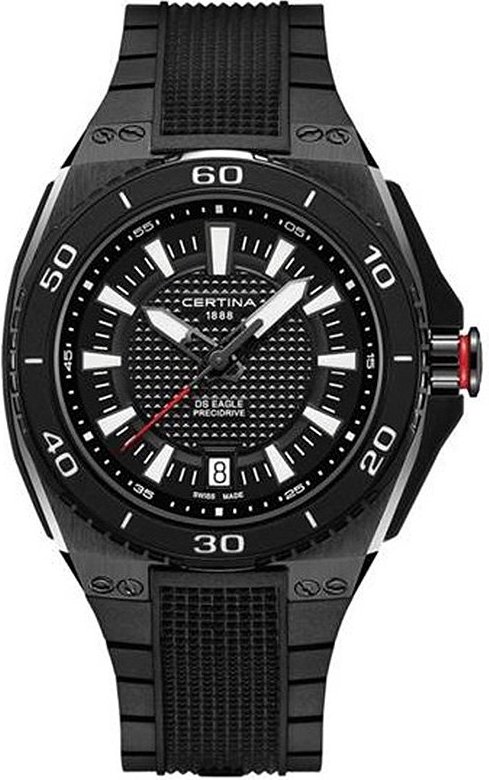 DS EAGLE PRECIDRIVE QUARTZ 44MM STEEL & PVD BLACK RUBBER