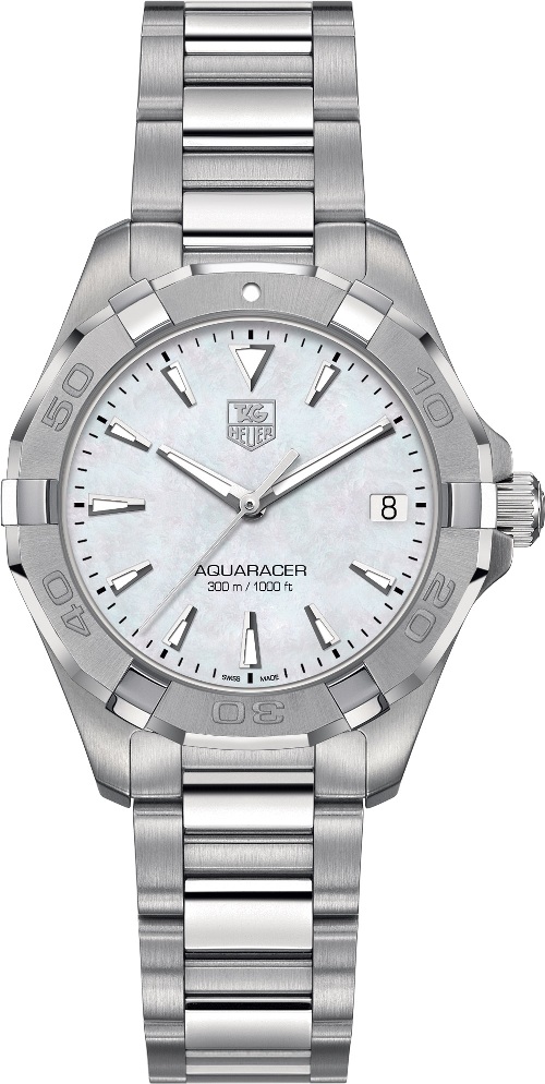 AQUARACER 300M QUARTZ QUARTZ 27MM STEEL MOTHER OF PEARL STEEL