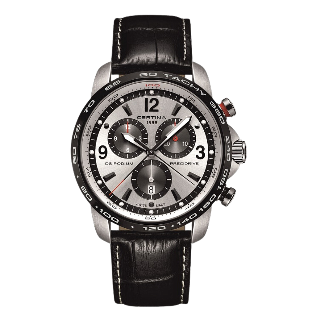 DS PODIUM BIG SIZE CHRONO QUARTZ 43,5MM STEEL SILVER LEATHER