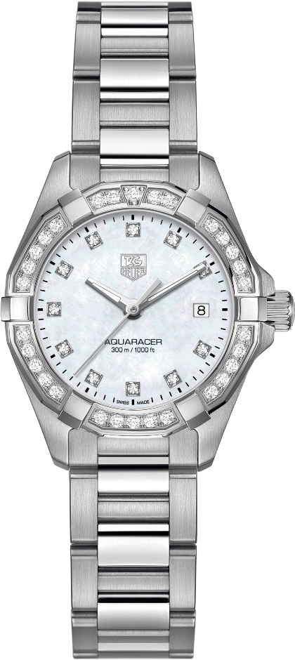 AQUARACER 300M QUARTZ QUARTZ 27MM STEEL MOTHER OF PEARL STEEL