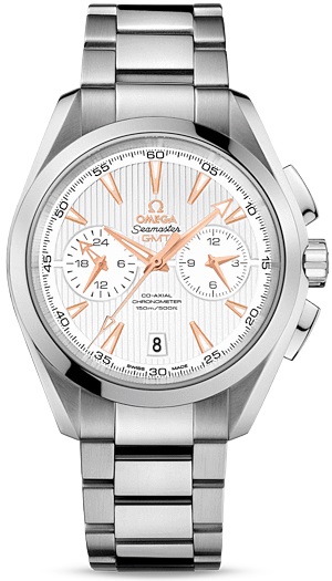 SEAMASTER AQUA TERRA 150M GMT CO AXIAL CHRONO AUTOMATIC 43MM STEEL SILVER STEEL