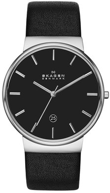 ANCHER QUARTZ 40MM STEEL BLACK LEATHER