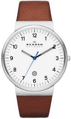 ANCHER QUARTZ 40MM STEEL WHITE LEATHER