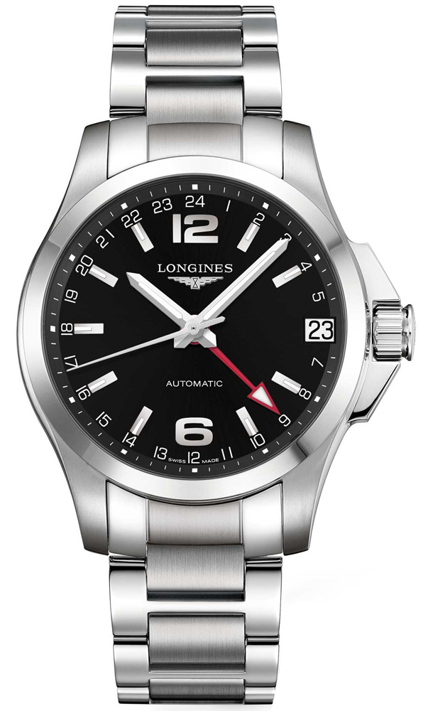 CONQUEST GMT AUTOMATIC 41MM STEEL BLACK STEEL