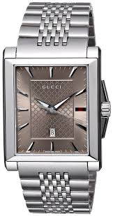 G TIMELESS RECTANGLE QUARTZ 38MM STEEL BROWN STEEL