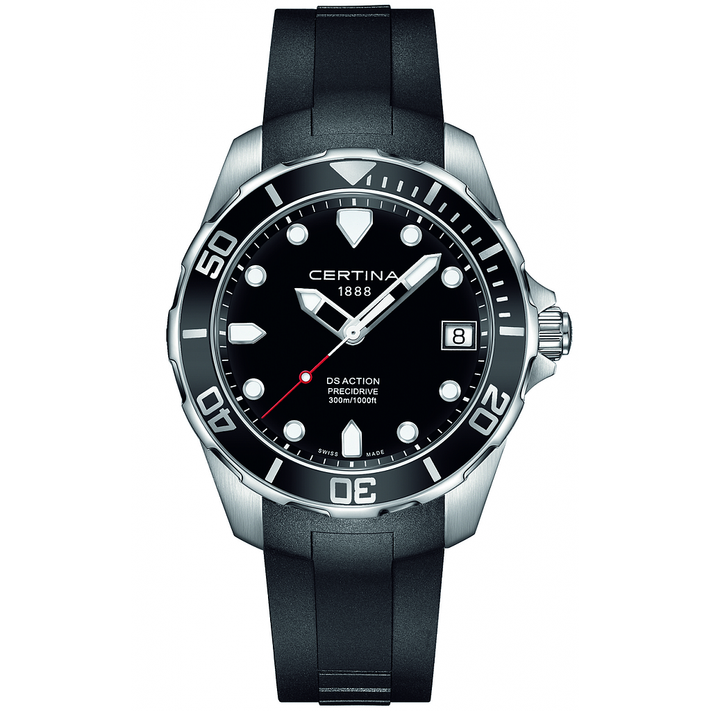 DS ACTION QUARTZ 41MM STEEL BLACK RUBBER
