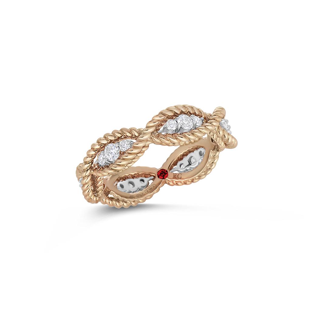 ROBERTO COIN NEW BAROCCO RING 4.9 18K WHITE AND ROSE GOLD 13