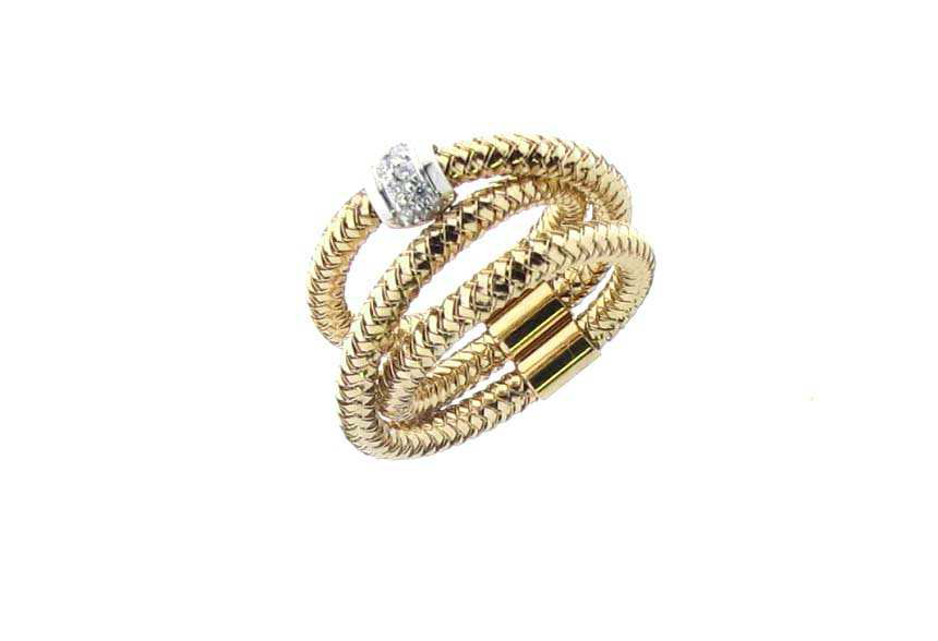 ROBERTO COIN PRIMAVERA RING 3.88 18K YELLOW AND WHITE GOLD 15