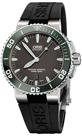 AQUIS DATE AUTOMATIC 43MM STEEL GREY RUBBER