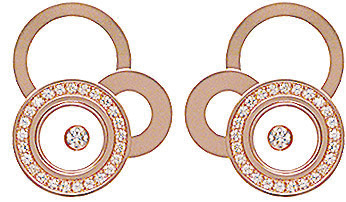 CHOPARD HAPPY BUBBLES EARRINGS 11.5 18K ROSE GOLD